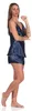 Damen Satin Nachtwäsche Pyjama Set Shorty mit Spitze; Produktbild-Vorschau 4