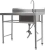 100x60x93cm Edelstahl Spüle mit Armatur komplett Zubehör  Produktbild-Vorschau 5