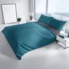 Baumwolle Bettwäsche Set 135x200 cm Feinbiber Petrol Produktbild-Vorschau 2