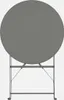 A top-down view of a round, gray bistro table with a metal frame. Anteprima dell’immagine prodotto