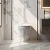 A modern bathroom with marble-effect tiles and a wall-mounted toilet. Podgląd zdjęcia produktu