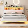 Závěsné designové čalouněné lůžko 160x200 v lněné látce, Náhled obrázku produktu 2