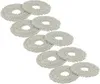A set of ten circular microfiber mop pads arranged in a diagonal line against a white background. Produktbild-Vorschau