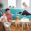 Relaxdays Beistelltisch rund skandinavisches Design, 70er, Produktbild-Vorschau 3