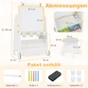 Cavalletto per bambini COSTWAY, lavagna per bambini 4 in 1 Anteprima dell’immagine prodotto 3