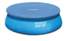 A blue inflatable pool with a blue cover on a white background. Produktbild-Vorschau