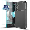A smartphone case and screen protector are displayed against a white background. Produktbild-Vorschau