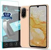 A phone case and screen protector are displayed next to a smartphone. Produktbild-Vorschau