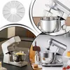 A collage of images showing a stand mixer splash guard and stand mixers in use. Produktbild-Vorschau
