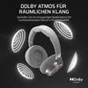 A pair of headphones with glowing sound wave graphics around them, set against a dark, textured background. Produktbild-Vorschau