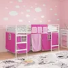 vidaXL Kinder Loft Bettgestell mit Vorhängen Uni Weiß und Produktbild-Vorschau 3