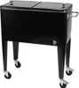 A black cooler on a stand with wheels. Produktbild-Vorschau