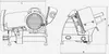 Technical drawings of a slicer with dimensions labeled A, B, and C. Produktbild-Vorschau