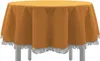 Gartentischdecke Rund Ø 160 cm Orange mit Fransen Produktbild-Vorschau 1