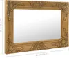 vidaXL Nástenné zrkadlo v barokovom štýle 60x40 cm zlaté Náhľad obrázku produktu 5