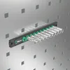 A set of Wera sockets on a magnetic holder attached to a perforated metal wall. Produktbild-Vorschau