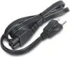A black power cord with two different types of plugs. Produktbild-Vorschau