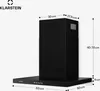 A diagram of a black range hood with dimensions indicated. Náhľad obrázku produktu