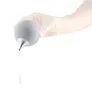 A hand holding a gray soap dispenser from which liquid is being dispensed. Anteprima dell’immagine prodotto