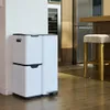 HAJA bidone per cosmetici a pedale in acciaio inox bianco Anteprima dell’immagine prodotto 3