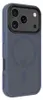 A close-up, angled view of the back of a dark blue iPhone case. Anteprima dell’immagine prodotto