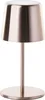 A copper-colored LED table lamp with a conical shade and a circular base, shown against a white background. Podgląd zdjęcia produktu