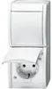 Busch-Jaeger 2601/6/20 EW-54, CEE 7/3, 2P+E, Weiß, IP44, Produktbild-Vorschau 1