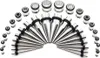 36 Stück Edelstahl Spitzkegel Stretching Ohr Tunnel Stecker Produktbild-Vorschau 1