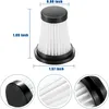 A collage of images showing a vacuum cleaner filter with dimensions indicated. Produktbild-Vorschau