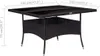vidaXL Garten-Esstisch Schwarz Poly Rattan und Glas Produktbild-Vorschau 4