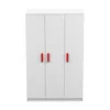 Kinder-Kleiderschrank JONAS 120 cm – Weiß/Weiß mit roten Produktbild-Vorschau 7
