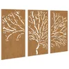 vidaXL 3-tlg. Garten-Wanddeko 105x55 cm Cortenstahl Produktbild-Vorschau 1