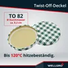 WELLGRO 25x Einmachgläser mit Schraubdeckel grün kariert - Produktbild-Vorschau 3