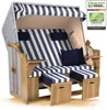 Strandkorb Ostsee 2,5-Sitzer 150cm breit in Beige Weiß Blau Produktbild-Vorschau 1