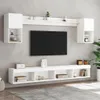Eleganten-Stil 6-tlg. Wohnwand mit LED-Beleuchtung Weiß Produktbild-Vorschau 4