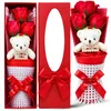 Scatola di fiori a forma di rosa, contenente 3 rose rosse e Anteprima dell’immagine prodotto 2