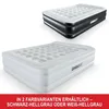 Collage of two inflatable mattresses, one black and one white, on a white background. Produktbild-Vorschau