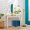 Relaxdays Samthocker mit Stauraum, runder Sitzhocker, Produktbild-Vorschau 3