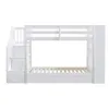 A white bunk bed with stairs and drawers, shown against a white background. Anteprima dell’immagine prodotto