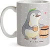 Mr. & Mrs. Panda Becher Bierbrauer Herz - Grau Pastell - Produktbild-Vorschau 3