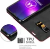 A close-up view of a phone case with a phone inside, showing a SIM card slot and text describing features. Náhľad obrázku produktu
