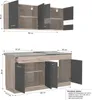 Homestyle4u Küche Küchenblock 160cm Grau Eiche Küchenzeile Produktbild-Vorschau 7