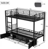MODFU Lit Superposé Enfant 90x200 cm - Lit Métal Noir avec Voir les images du produit 4