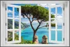Wallario Wandbild mit Fenster-Illusion: Italienische Küste, Produktbild-Vorschau 1