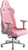 A pink gaming chair with gray accents. Produktbild-Vorschau