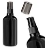 5x Schwarze Glasflasche 100 ml mit schwarzer Pumpe Produktbild-Vorschau 2
