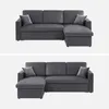 sweeek - 3-Sitzer Ecksofa mit Samtbezug und Schlaffunktion Produktbild-Vorschau 2