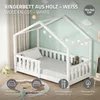 ML-Design Kinderbett Hausbett 70x140 cm Weiß mit Matratze Produktbild-Vorschau 2
