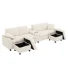 Merax U-Form Ecksofa mit 2 Hockern, USB-, Type-C, Produktbild-Vorschau 13