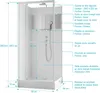 Cabine de Douche Carrée 90x90cm Porte Pivotante - Blanche - Voir les images du produit 4